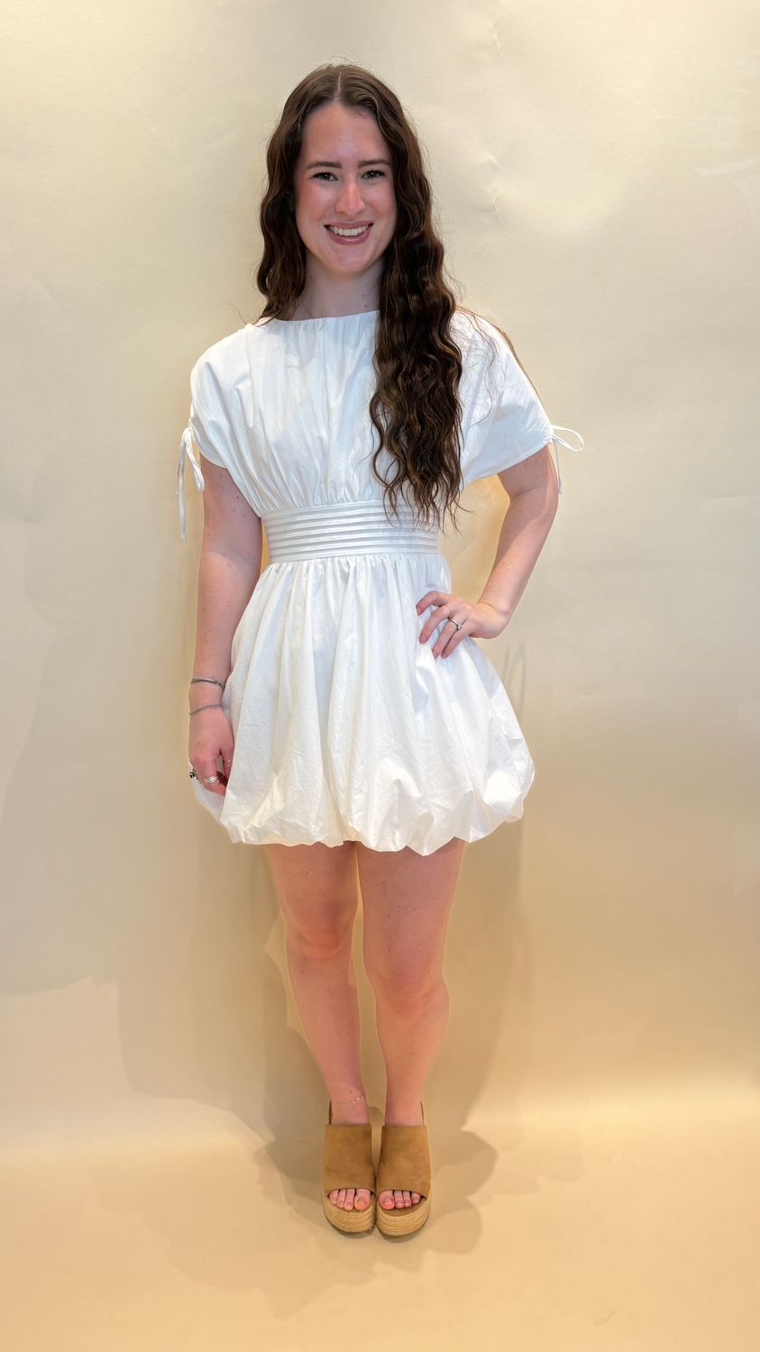 TIED SLV BUBBLE HEM
