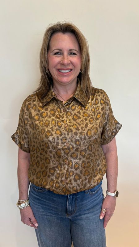 METALLIC LEOPARD TOP