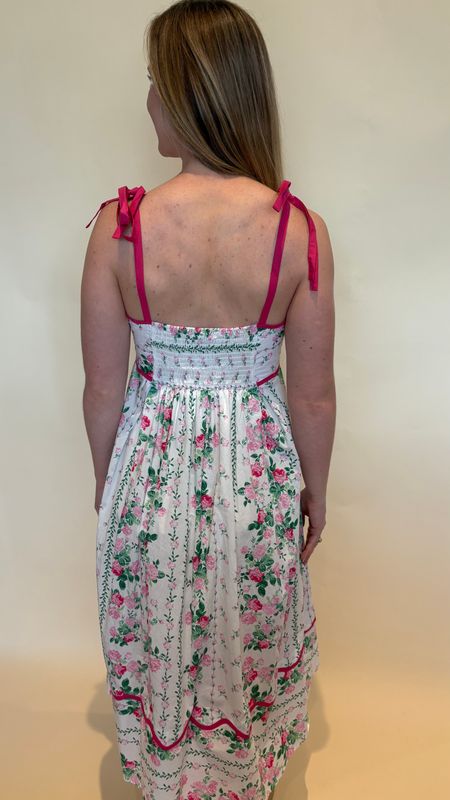 FLORAL MIDI SCALLOPED EDGE