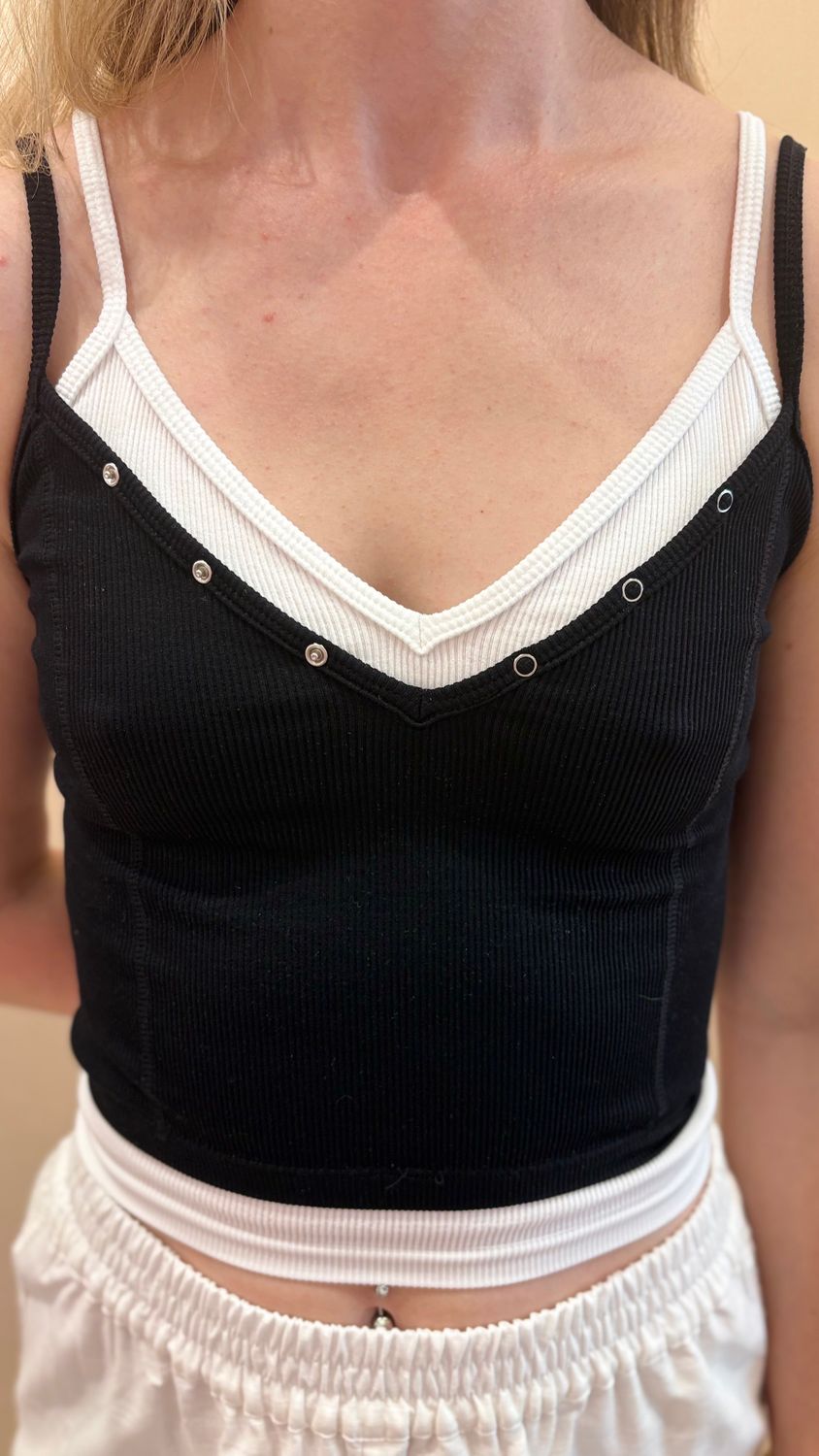 LAYERED V NECK TANK