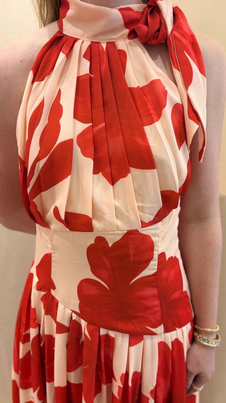BOLD FLORAL PRINT HALTER MAXI