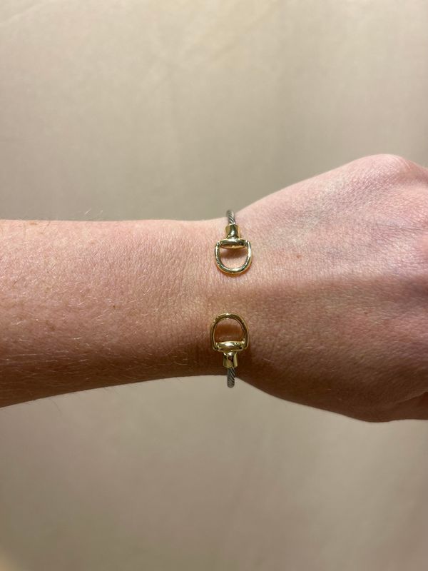 2 TONE HORSE BIT BRACELET