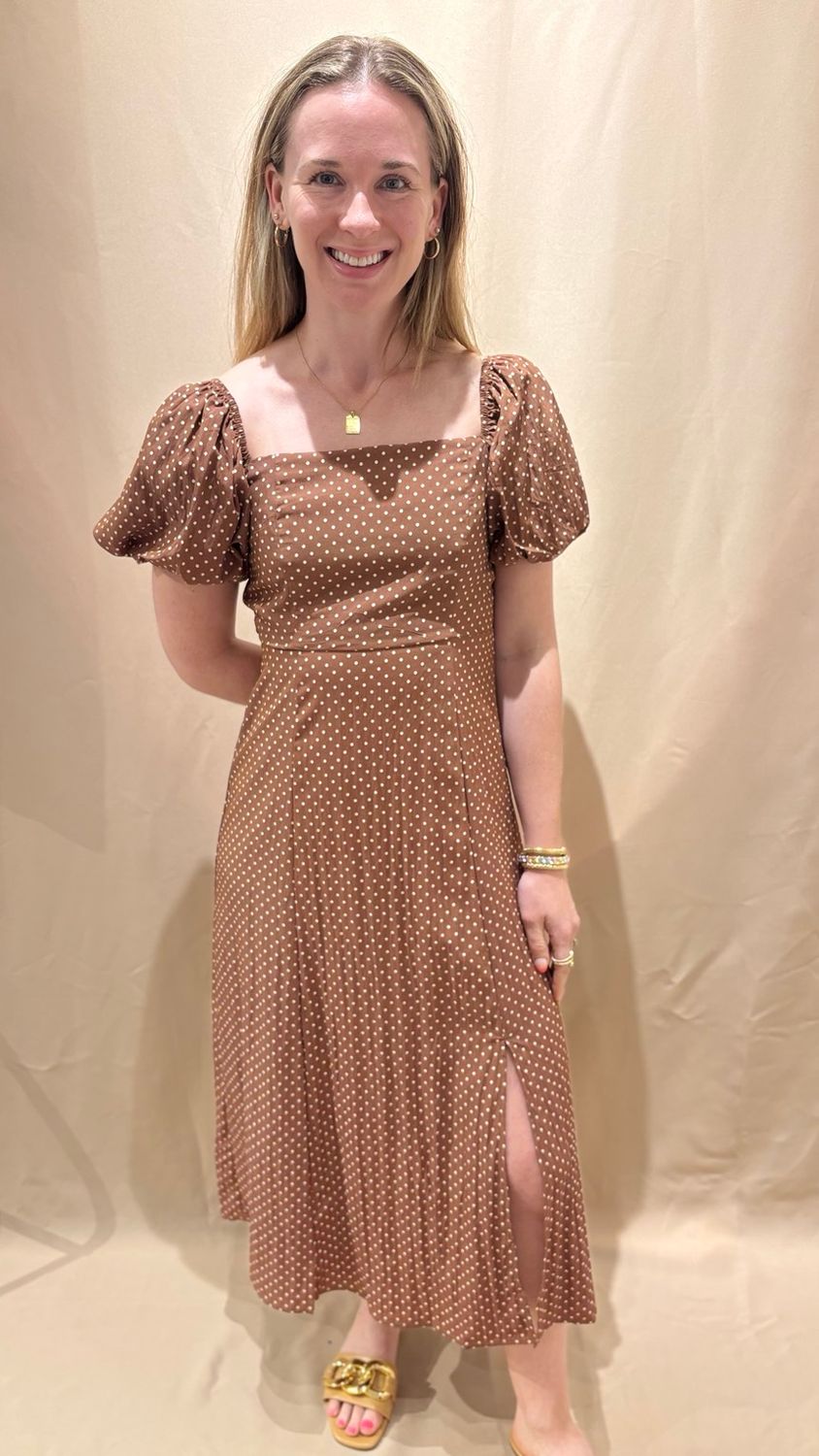 PUFF SLV POLKA DOT MIDI