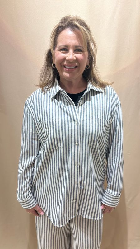 REESE BUTTON UP STRIPE TOP