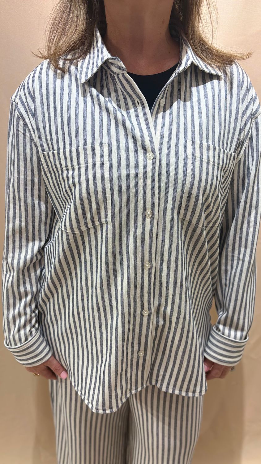 REESE BUTTON UP STRIPE TOP