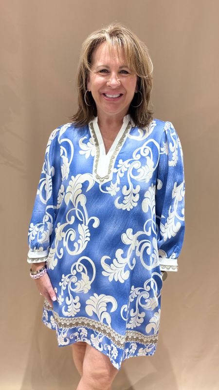 SCALLOPED TRIM BOHO PRINT