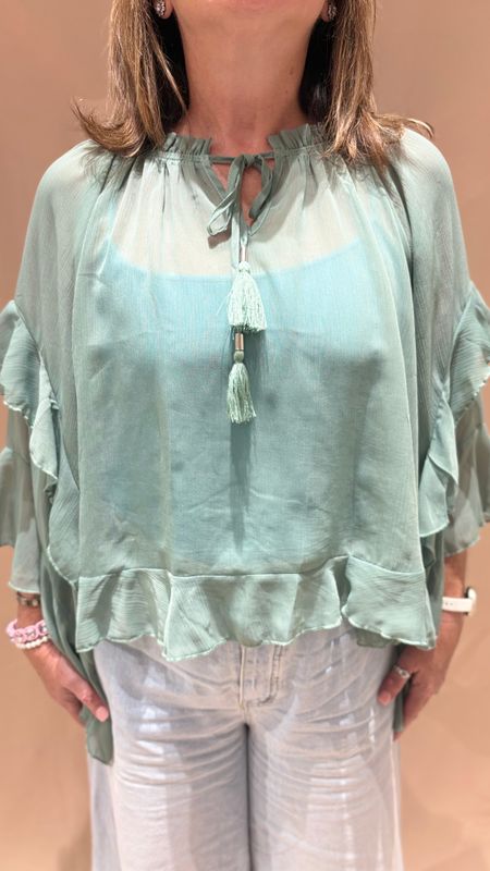 RUFFLED CHIFFON BLOUSE