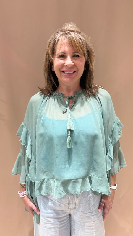 RUFFLED CHIFFON BLOUSE