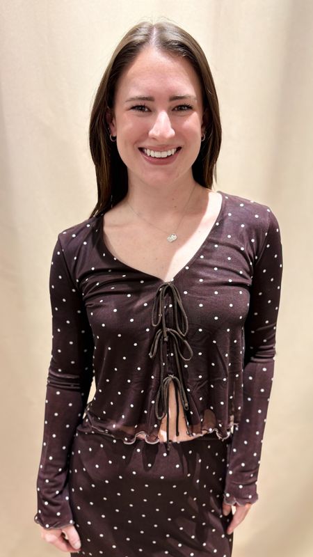 AMARA POLKA DOT MESH TOP
