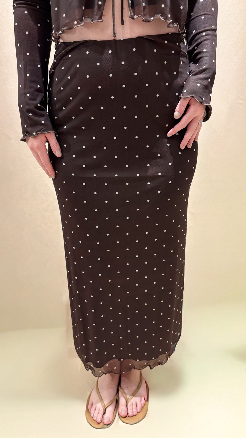 EDA POLKA DOT MIDI SKIRT
