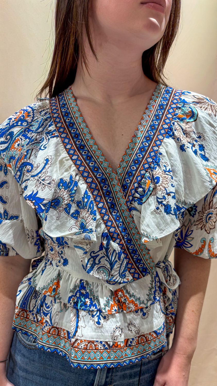 HALF SLV WOVEN BORDER