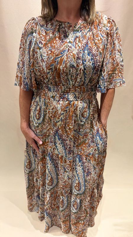 HALF FLUTTER SLV MAXI DRESS