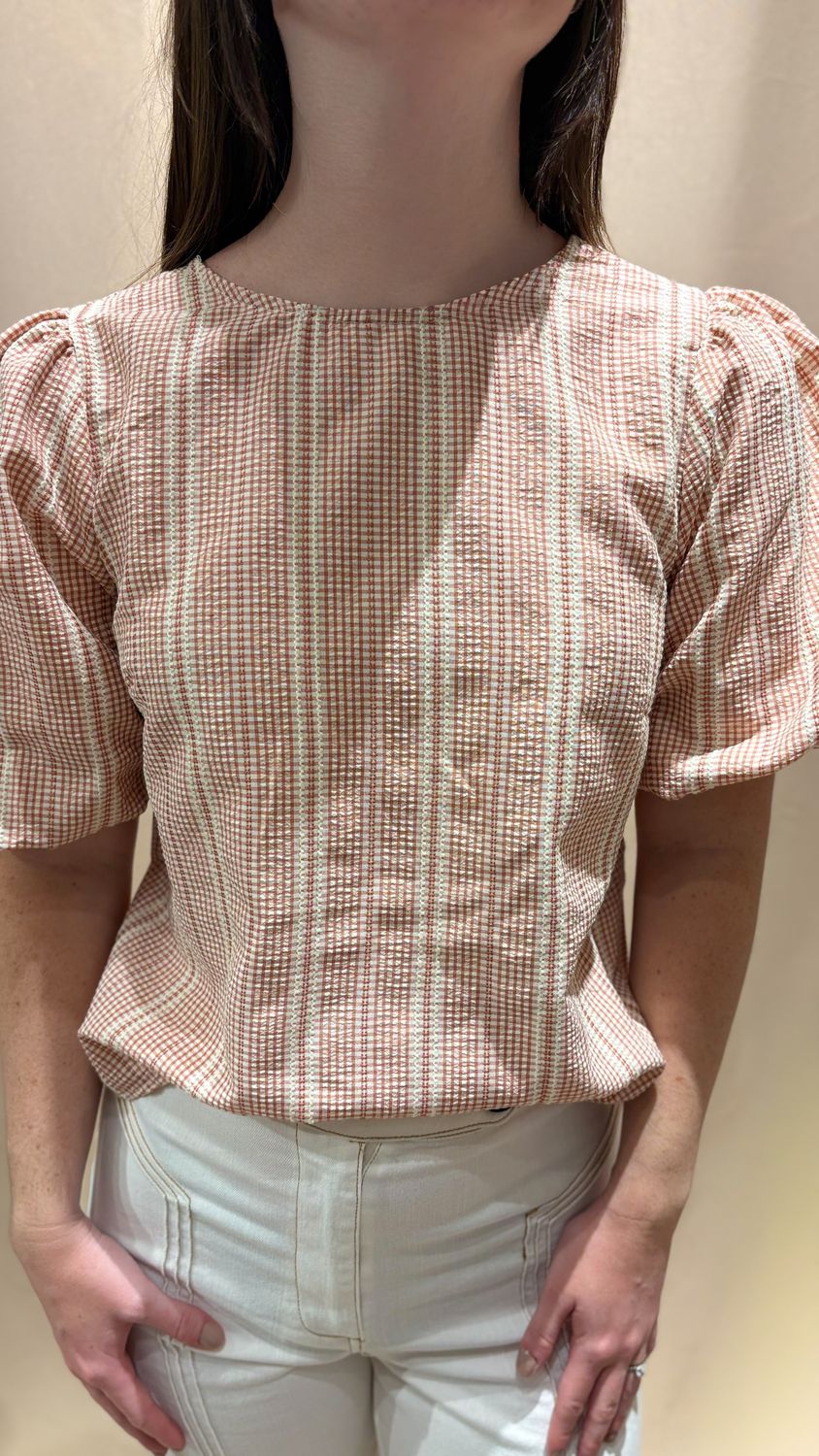 V BACK 2 BOW PLAID