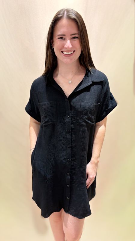 DROP SHOULDER SHIRT DRESS