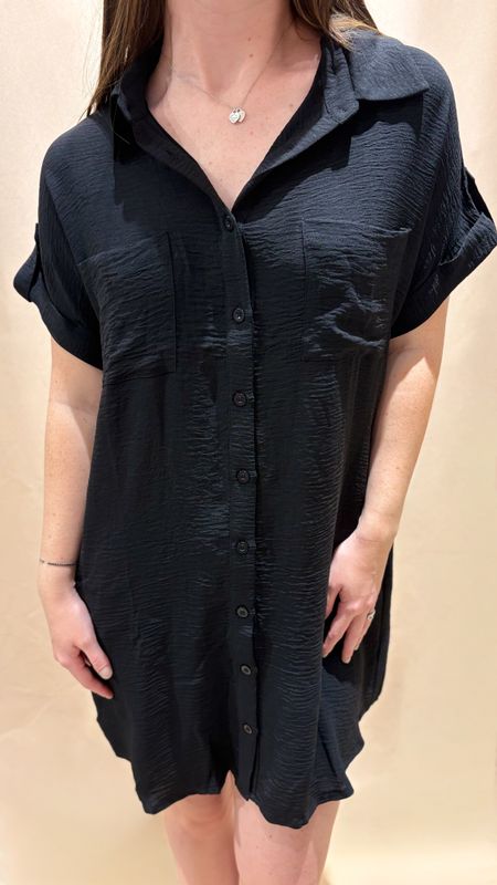 DROP SHOULDER SHIRT DRESS