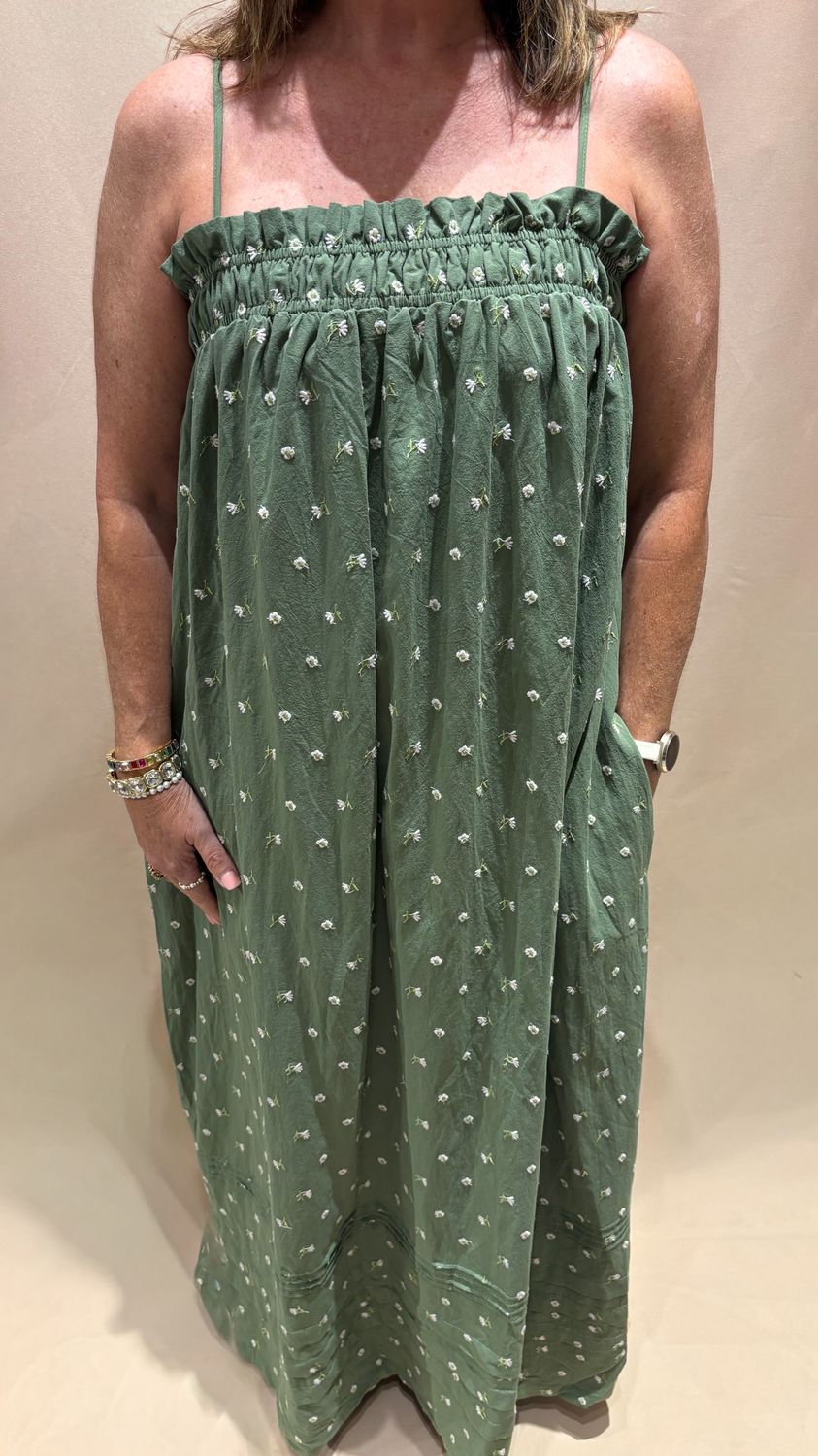 FLORAL SMOCKED MIDI