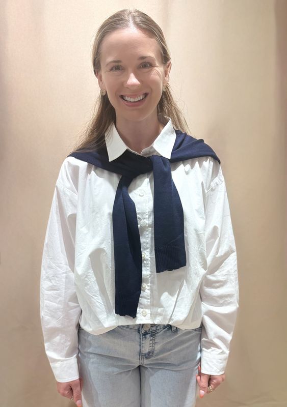 BUTTON DOWN WITH SHAWL