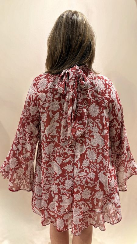 FLORAL PRINT HIGH NECK