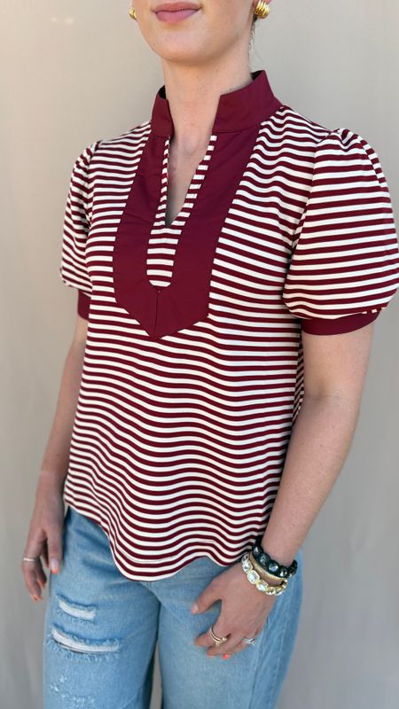 SOLID CONTRAST STRIPED TOP