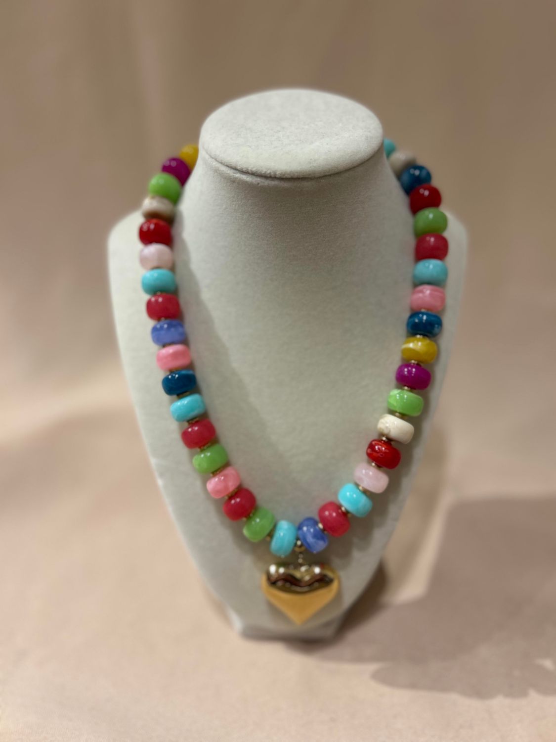 MULTI COLORED STONE HEART