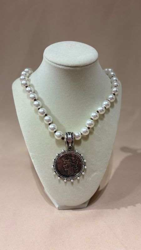 LARGE COIN/PEARL NECKLACE