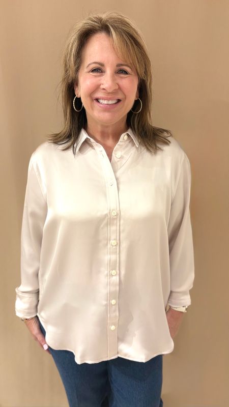 SATIN BUTTON DOWN