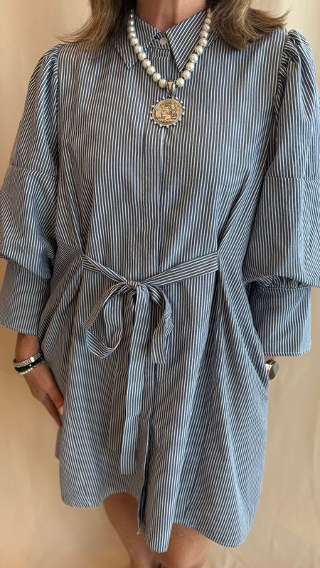 STRIPED MINI TIE FRONT DRESS
