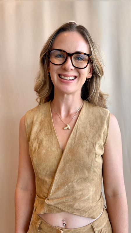 FAUX SUEDE BELTED WRAP VEST