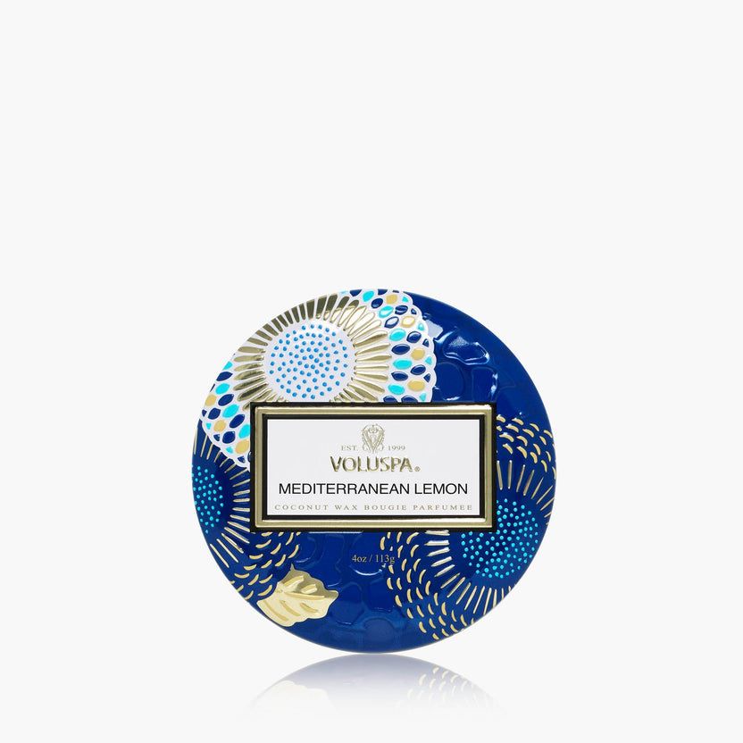 Candle - Voluspa Mediterranean Lemon, Size: Mini Tin
