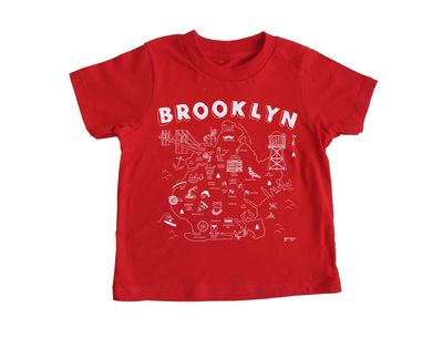 T-Shirt Kids - Brooklyn Map RED