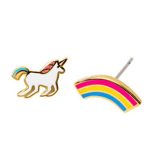Earrings - Stud: YOW Unicorn and Rainbow