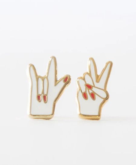 Earrings - Stud: YOW Peace and Love