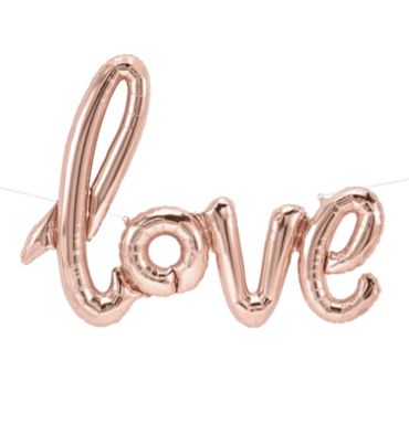 Balloon - Large: LOVE Pink Script Air Filled 40"