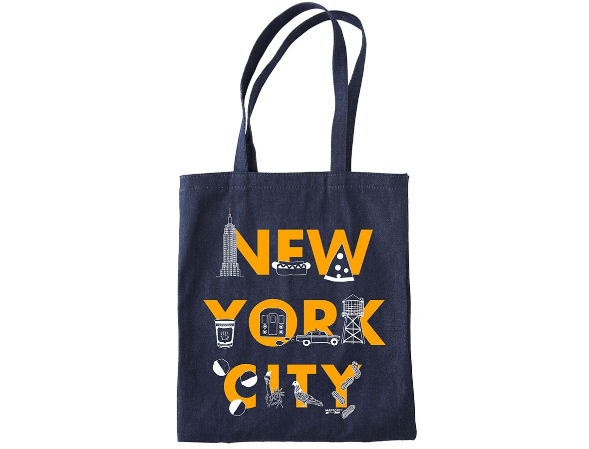 Tote: Denim NYC Font