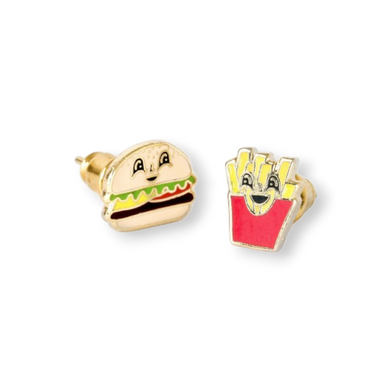 Earrings - Stud: YOW Burger and Fries