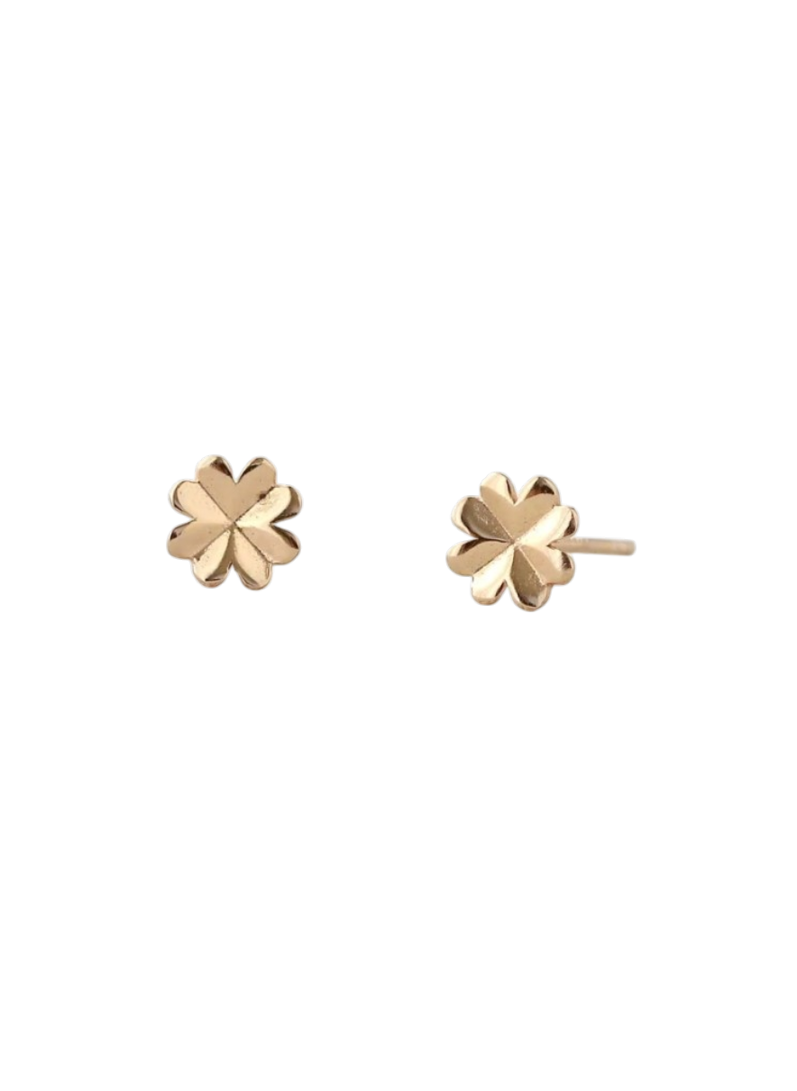 Earrings - Stud: Gold Kris Clover
