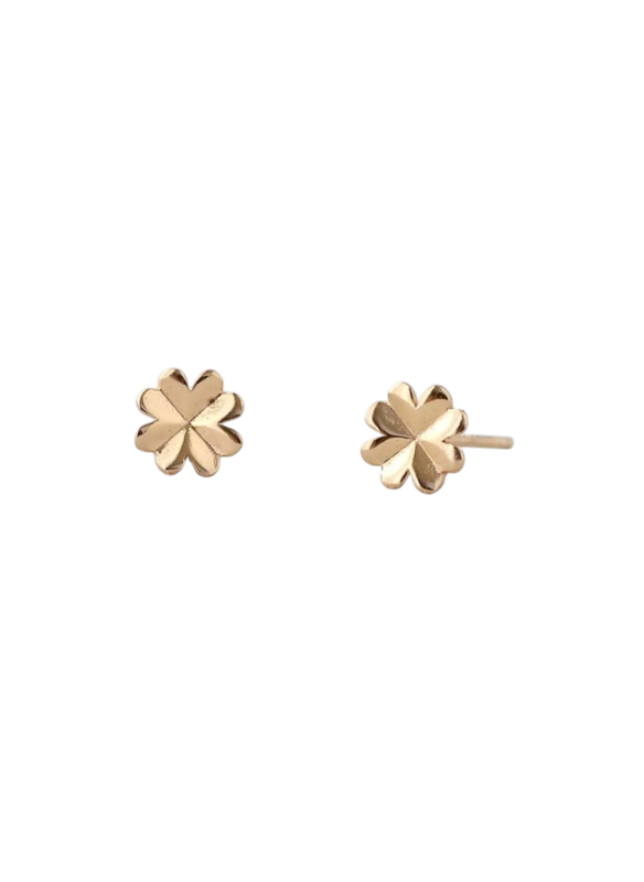 Earrings - Stud: Gold Kris Clover