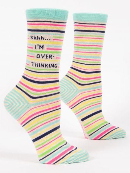 Socks - Women's Crew: Shhh I'm overthinking