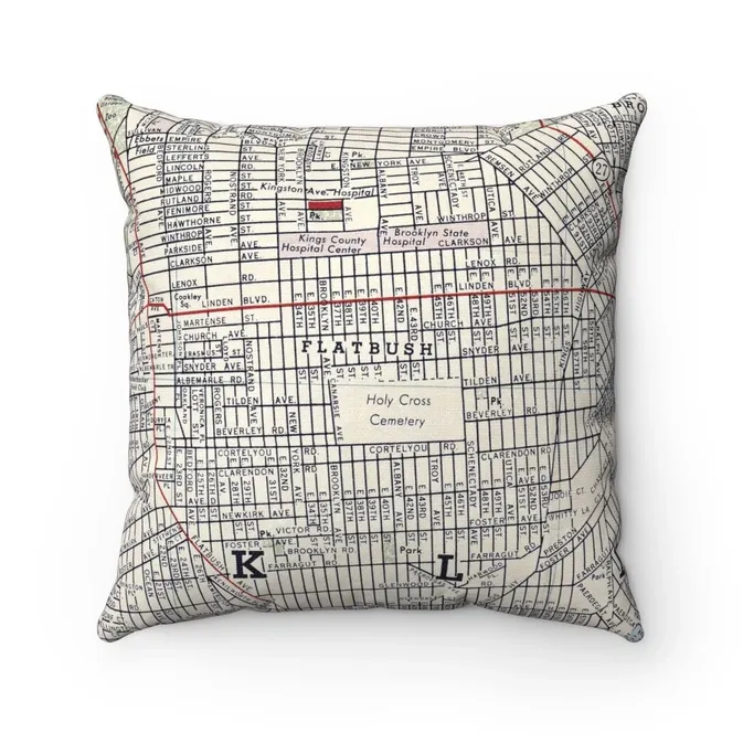 Pillow - Brooklyn Flatbush Map