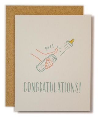 Card - Baby: Poppin' bottles