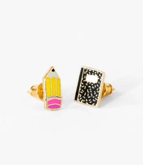 Earrings - Stud: YOW Pencil and Composition Book