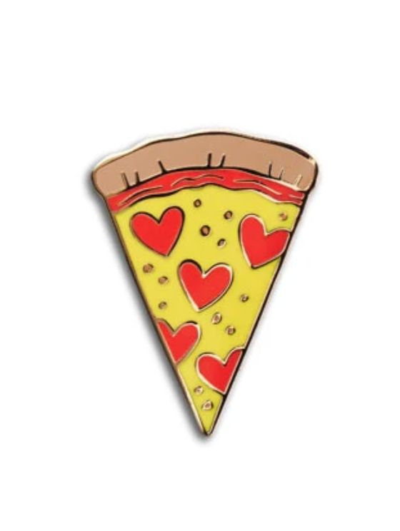 Enamel Pin: Pizza Slice With Hearts