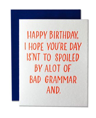 Card - Birthday: Bad Grammar