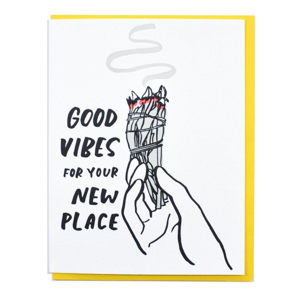 Card - Blank: Sage Good Vibes New Place
