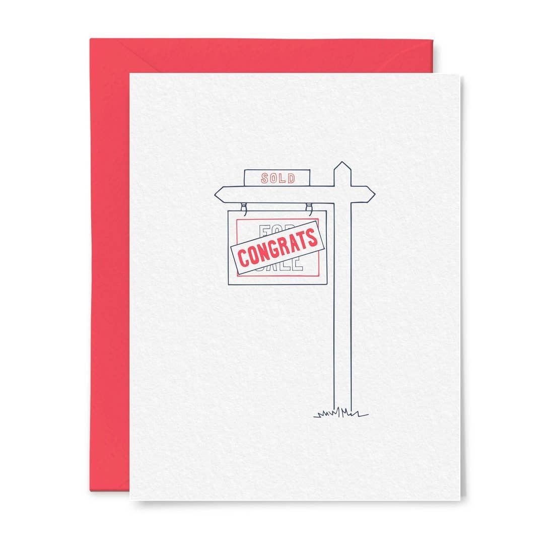 Card - Blank: Sold Sign Congrats