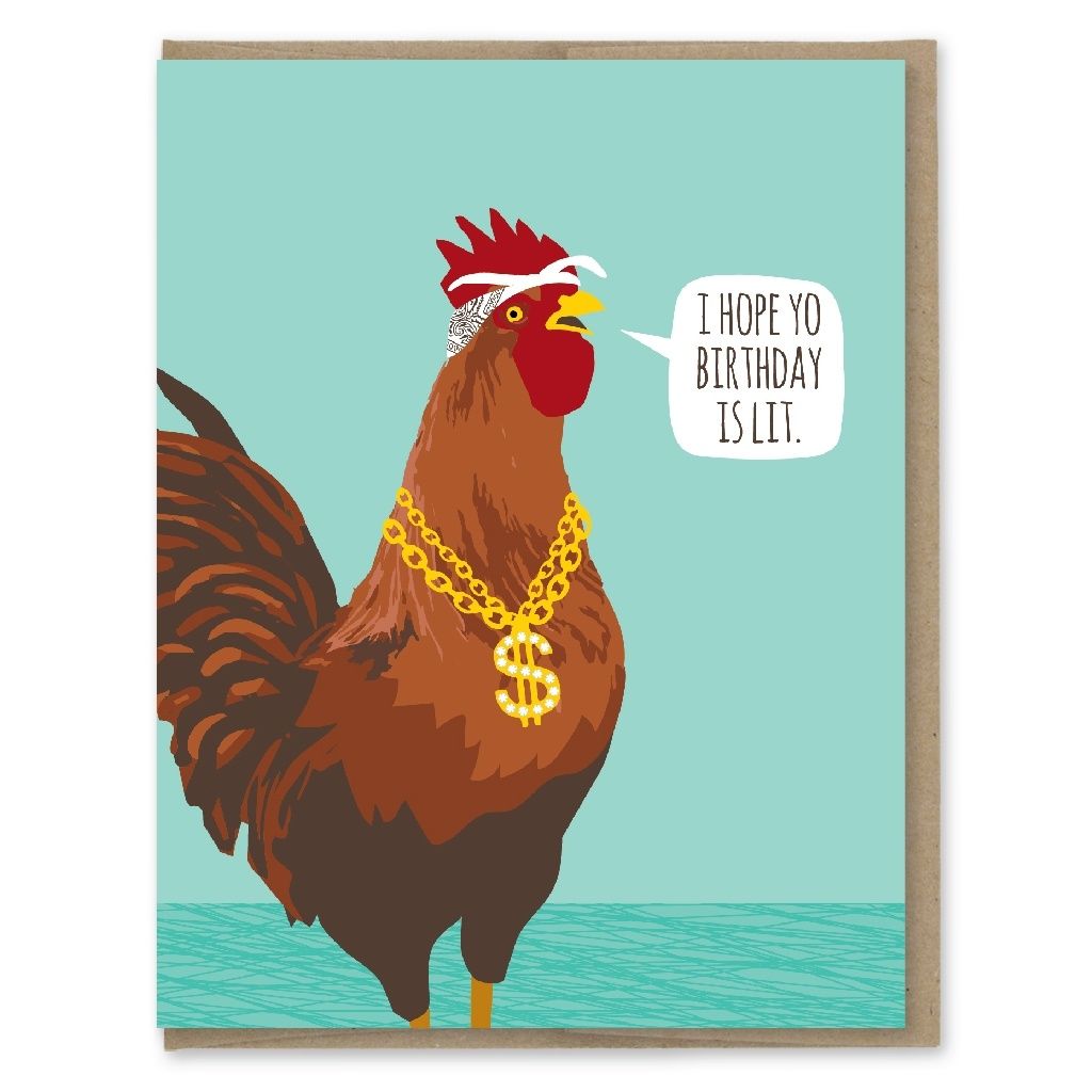 Card - Birthday: Lit Rooster