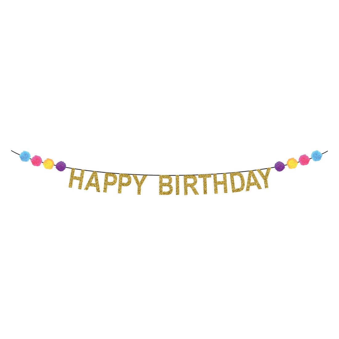 Banner - Happy Birthday Pom Poms