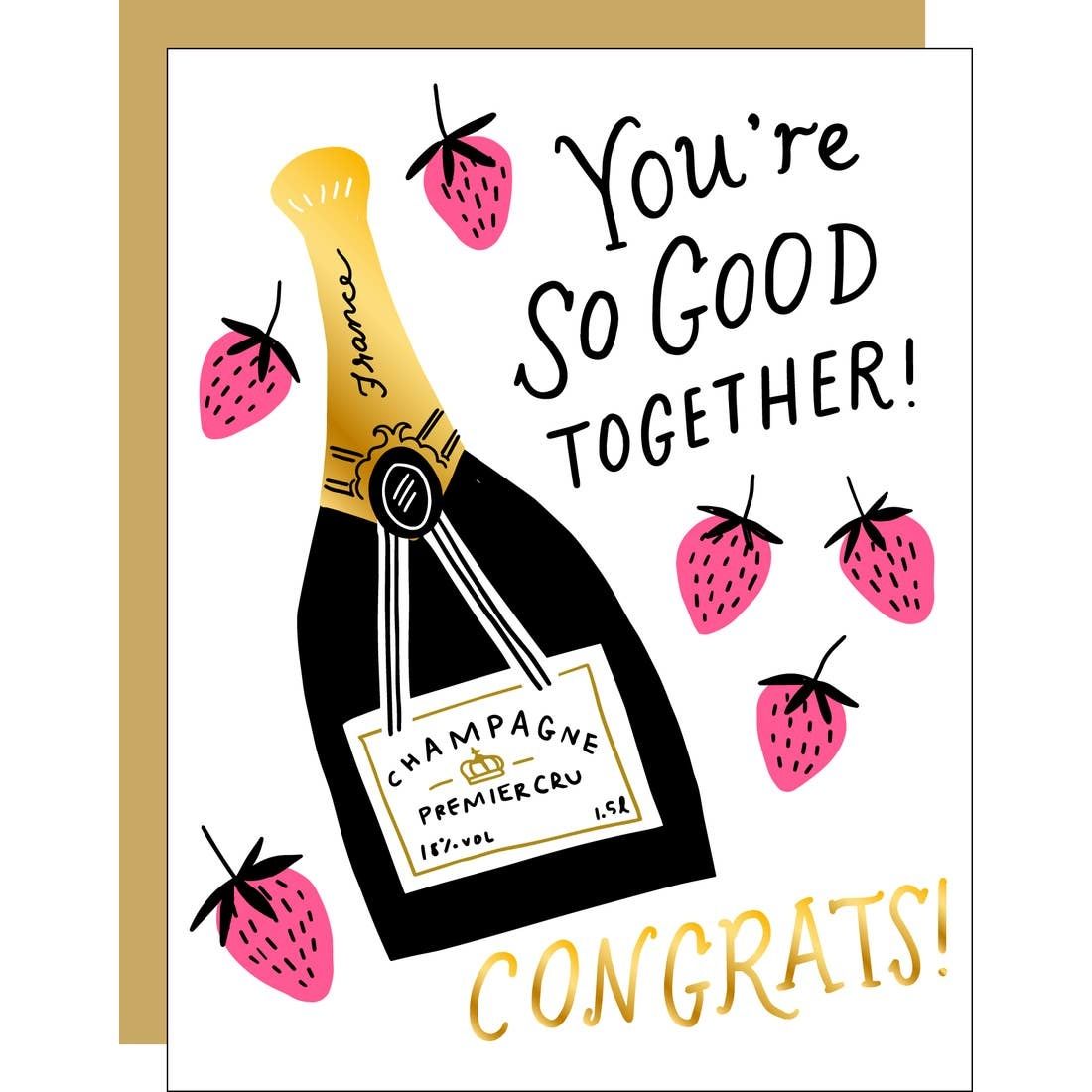 Card - Wedding: Strawberries &amp; Champagne