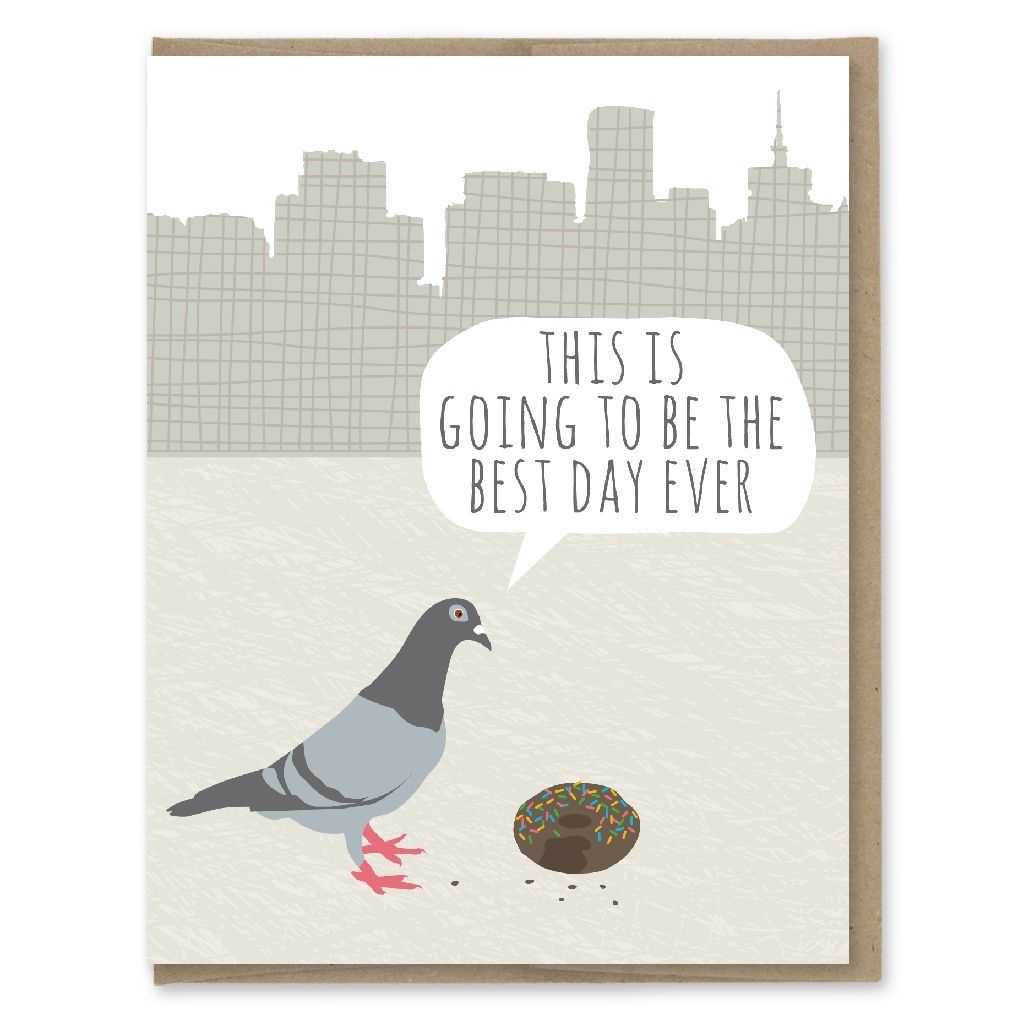 Card - Birthday: Pigeon Donut