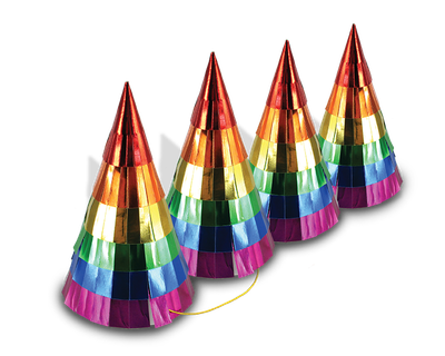 Party Hats - Rainbow Foil